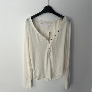 White Henley Long Sleeve